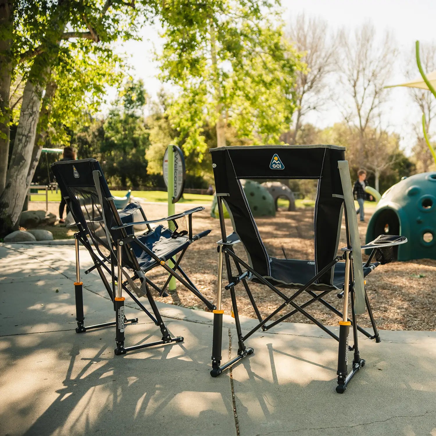 Premium All-Weather Comfort Pro Rocker - Choice 375 - Freestyle Rocker Portable Outdoor Folding Chair Detail