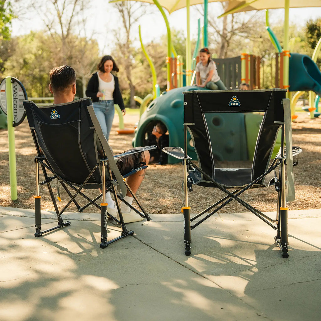 Premium All-Weather Comfort Pro Rocker - Choice 375 - Freestyle Rocker Portable Outdoor Folding Chair Detail