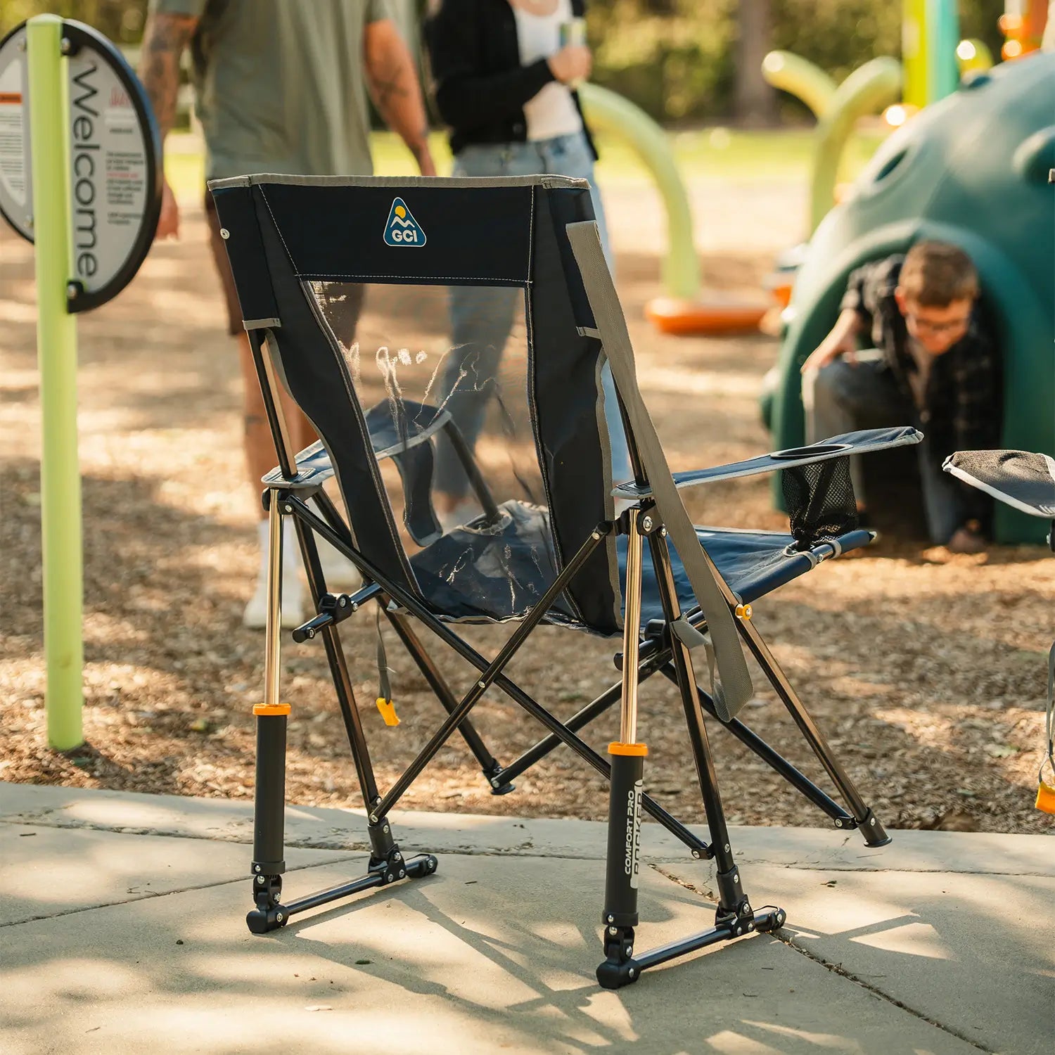 Premium All-Weather Comfort Pro Rocker - Choice 375 - Freestyle Rocker Portable Outdoor Folding Chair Detail