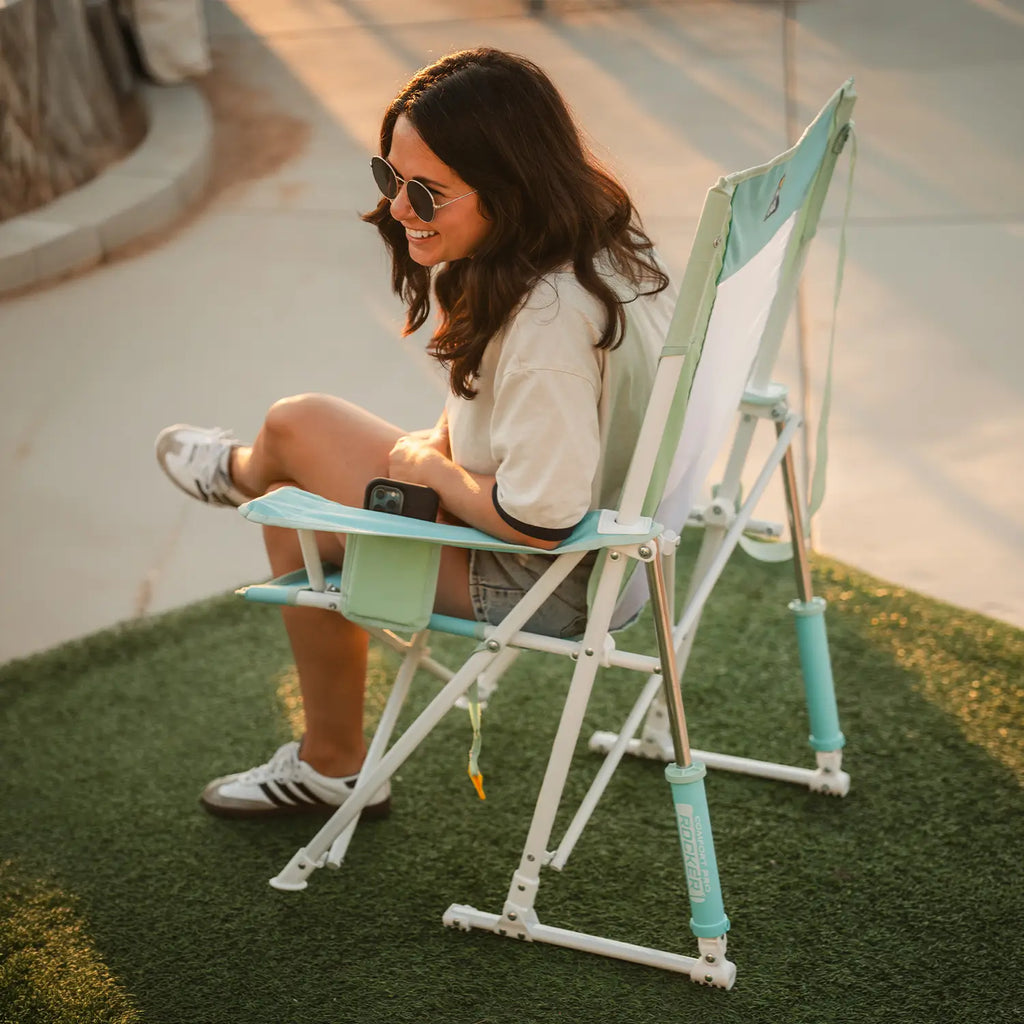 Premium All-Weather Comfort Pro Rocker - Choice 375 - Freestyle Rocker Portable Outdoor Folding Chair Detail