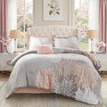 Fluffy Down Alternative King Size Comforter Set, 5-Piece Floral Bedding Set for All Season, Blush Comforter Set King with Bed Skirt - Cloud-Like Soft Lightweight Bed Comforter - Default Title
