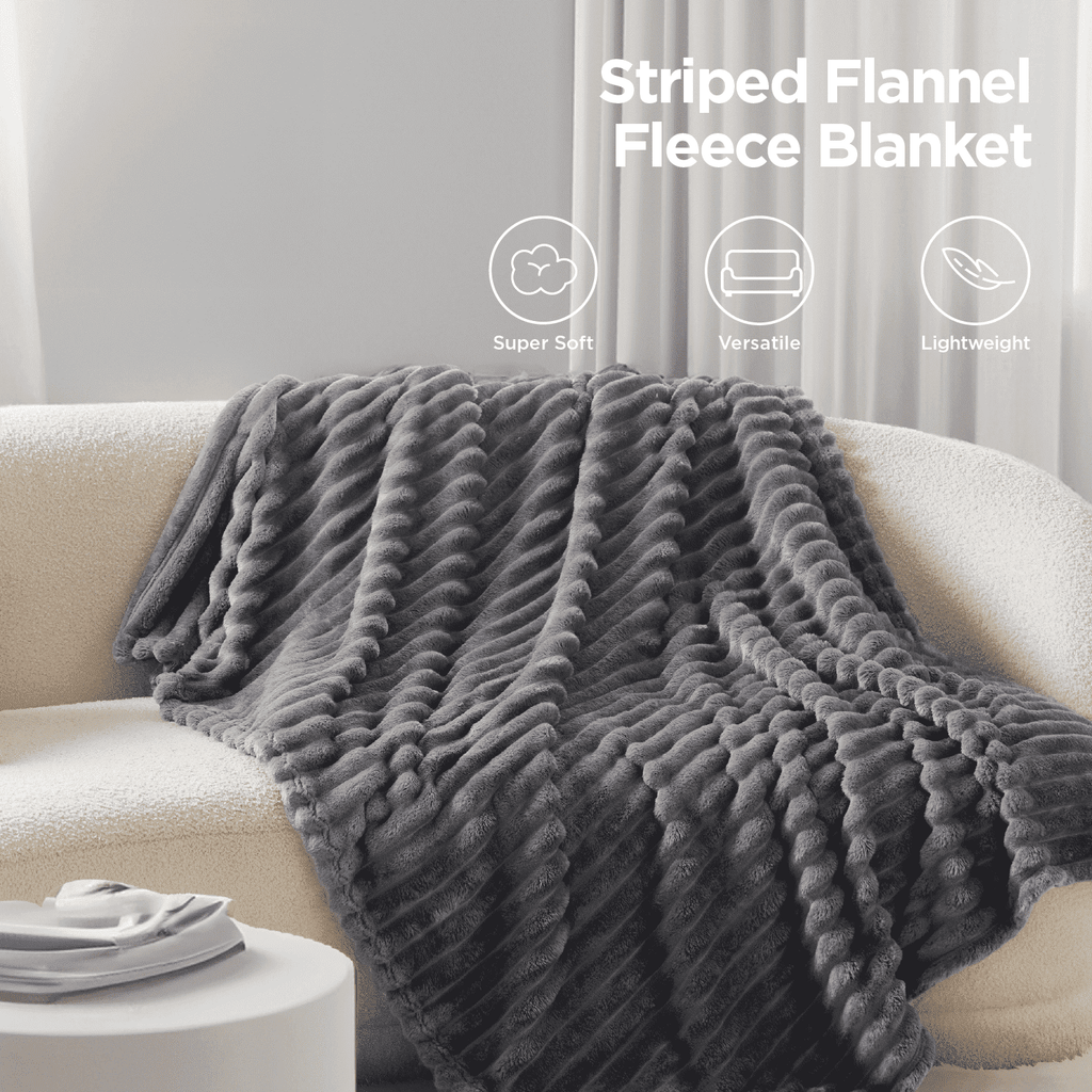 Lightweight Warm Grey Fleece Throw Blanket for Couch - Super Soft Cozy Blankets for Women, Girls, 50x60 inches - Lightweight Plush Warm Blanket for All Seasons - Default Title