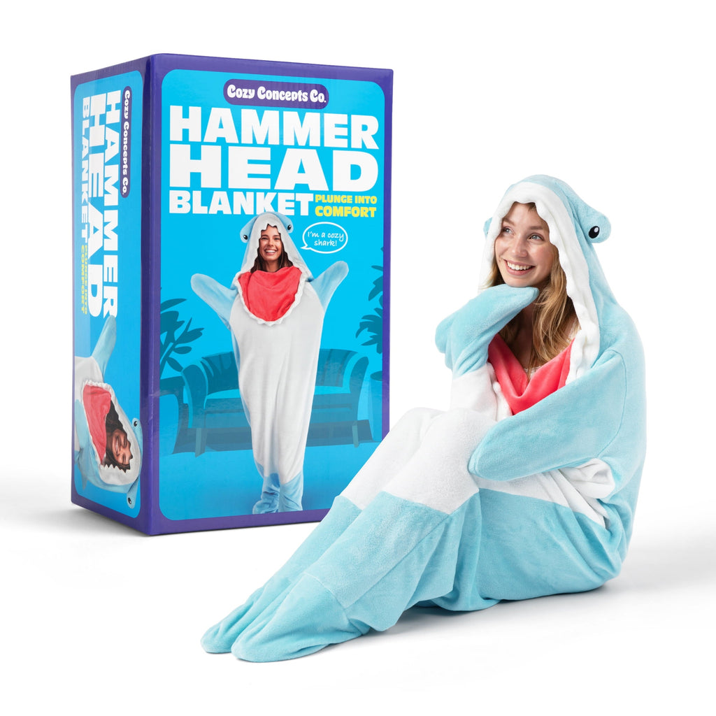 Super Soft Flannel Hammerhead Blanket 70" Throw Blanket with Sleeves - Lightweight Plush Warm Blanket for All Seasons - Default Title