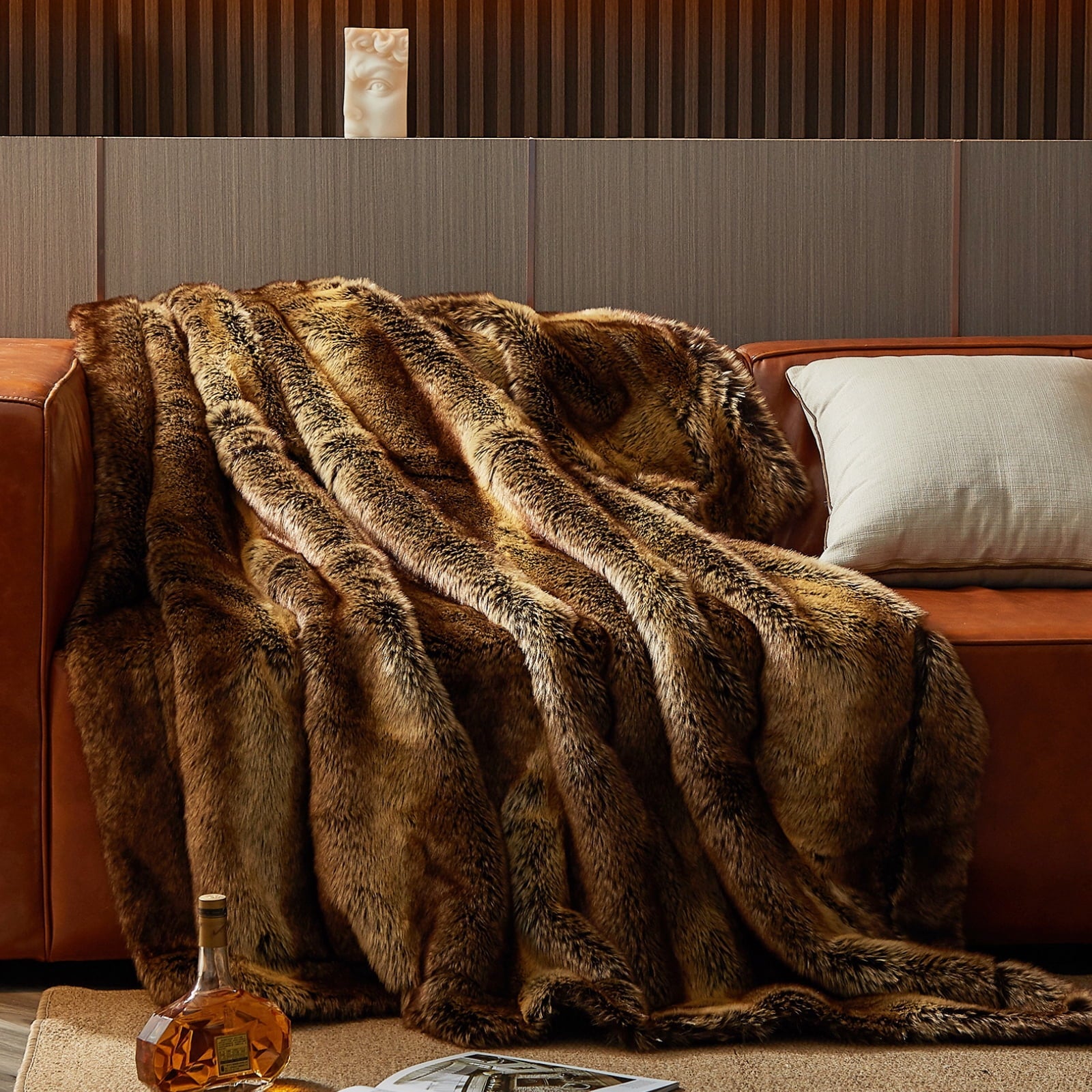Lightweight Warm Luxury Faux Fur Throw Blanket for Bed Super Thick Warm Long Fluff Fuzzy Blankets for Bedroom Living Room, 60" x 80", ... - Lightweight Plush Warm Blanket for All Seasons - Default Title
