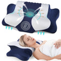 Orthopedic Support Cervical Neck Pillow for Pain Relief Sleeping, Memory Foam Pillow Neck Pillow Bed Pillow with Pillowcase for Side Bac... - Decorative Throw Pillow Cushion for Sofa & Bed - Default Title