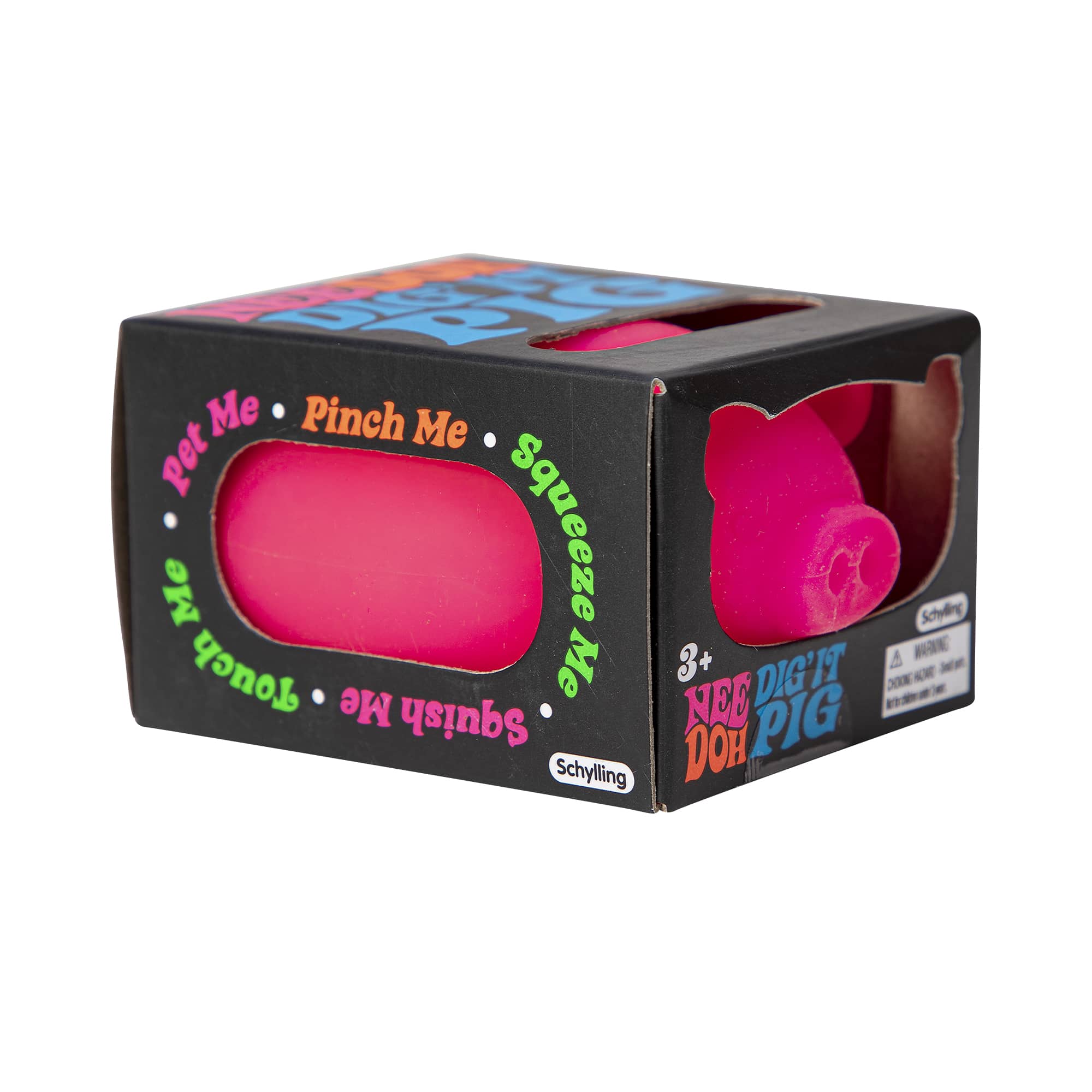Cute Collectible NeeDoh Dig’ It Pig | Select Velvet Canopy - Dino Character Malt-Gel Filled Sensory Glob Detail