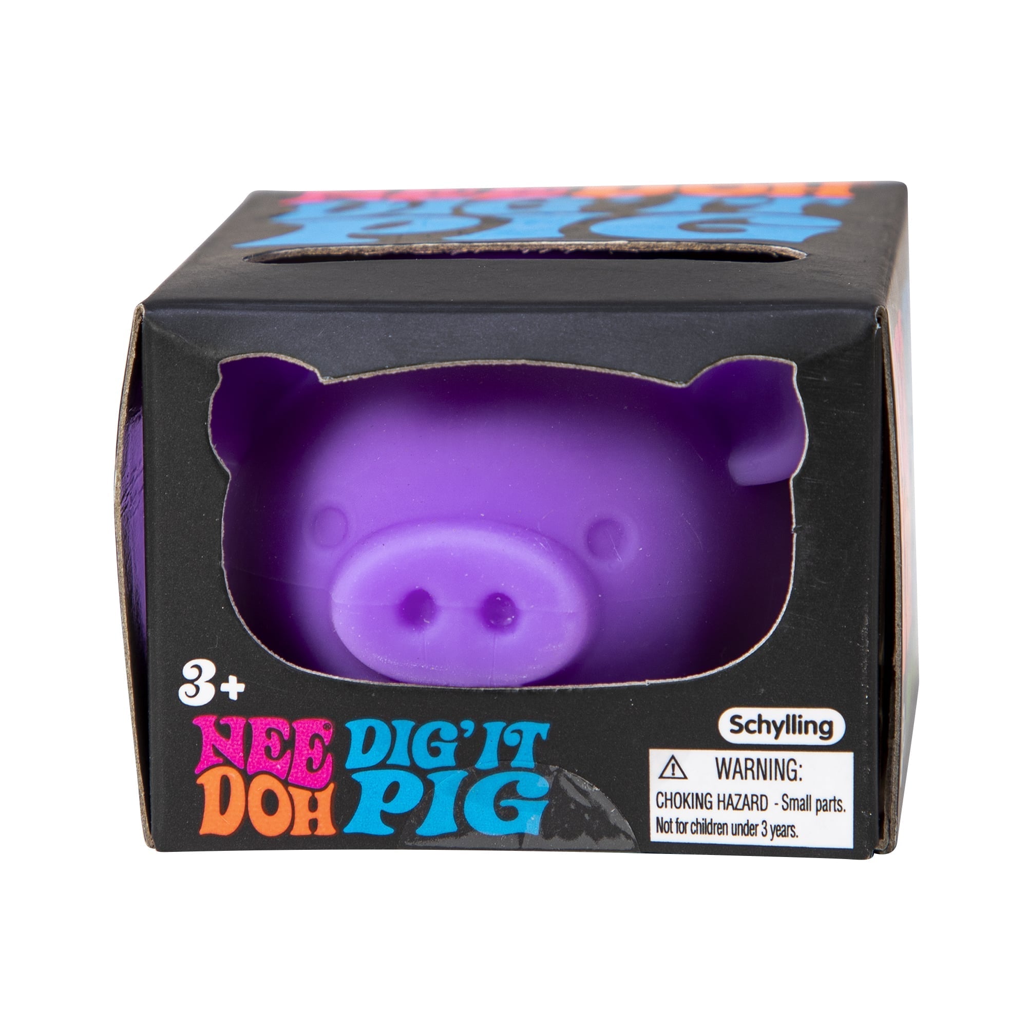 Cute Collectible NeeDoh Dig’ It Pig | Select Velvet Canopy - Dino Character Malt-Gel Filled Sensory Glob Detail