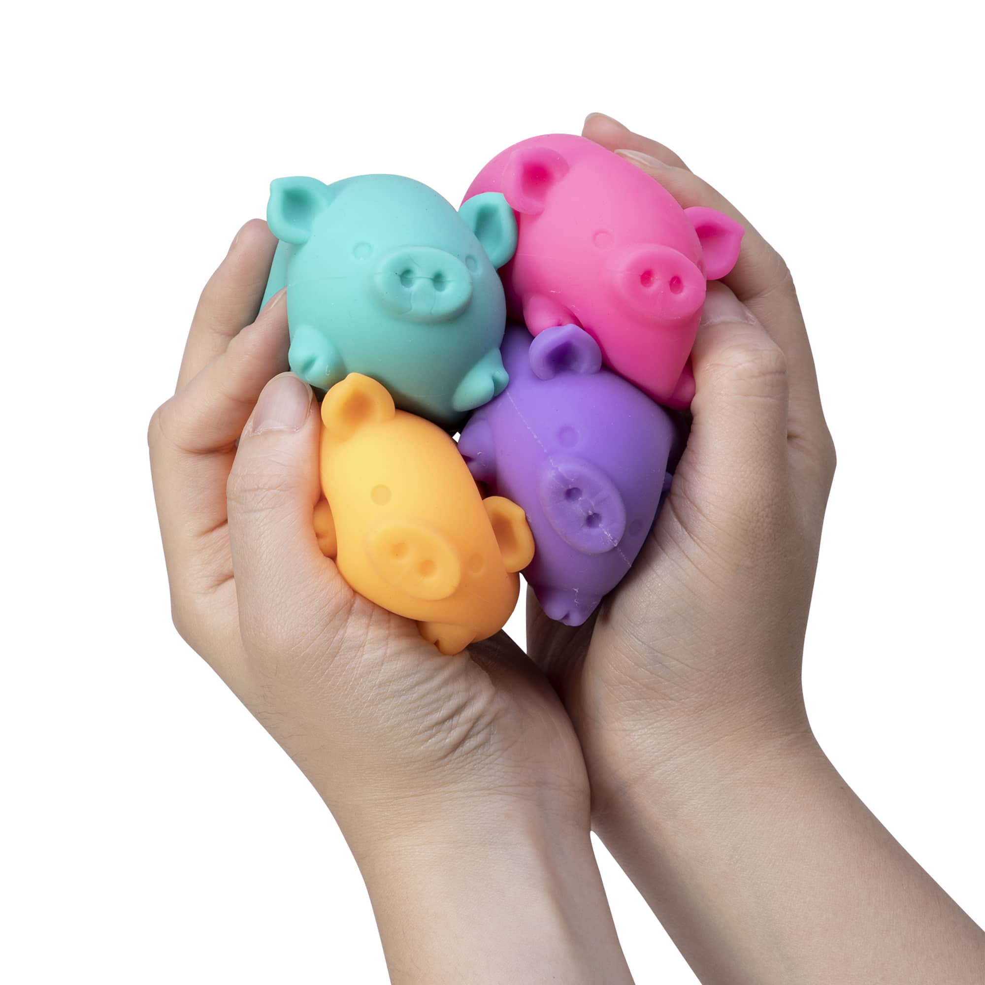 Cute Collectible NeeDoh Dig’ It Pig | Select Velvet Canopy - Dino Character Malt-Gel Filled Sensory Glob Detail