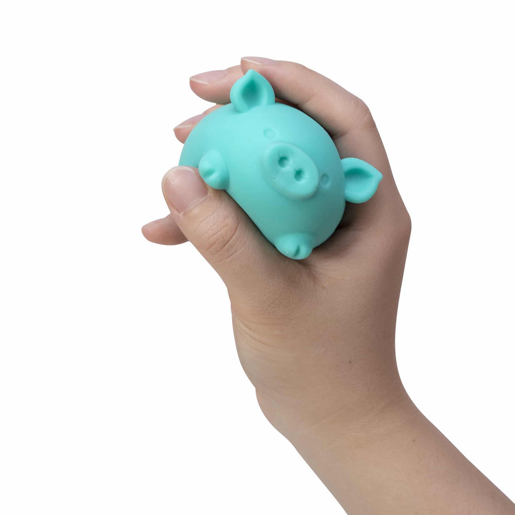 Cute Collectible NeeDoh Dig’ It Pig | Select Velvet Canopy - Dino Character Malt-Gel Filled Sensory Glob Detail