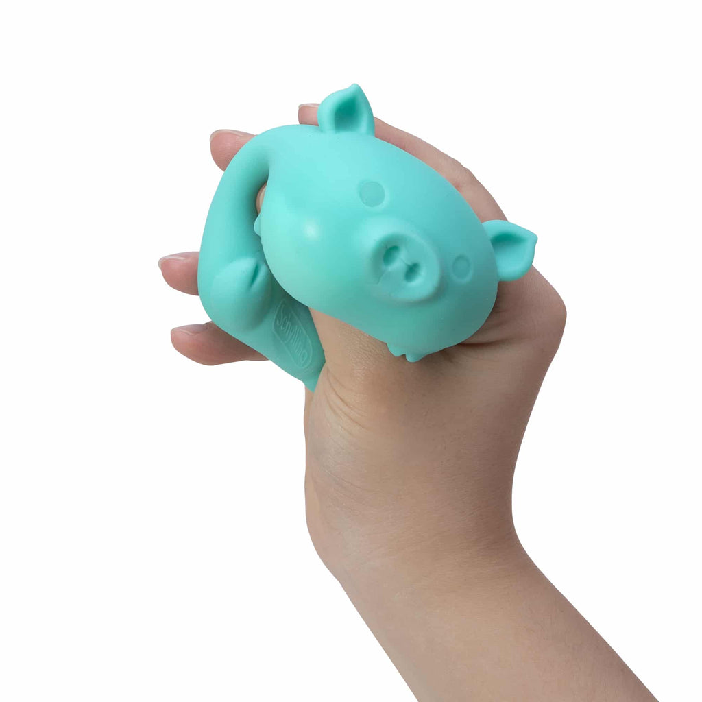 Cute Collectible NeeDoh Dig’ It Pig | Select Velvet Canopy - Dino Character Malt-Gel Filled Sensory Glob Detail
