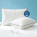 Ergonomic Memory Foam Hypoallergenic 3‑Chamber Goose Feather Down Core Bed Pillows, Standard Size Set of 2, With Microfiber Surround, Soft-... - Orthopedic Shredded Foam Bed Pillow Set - Default Title