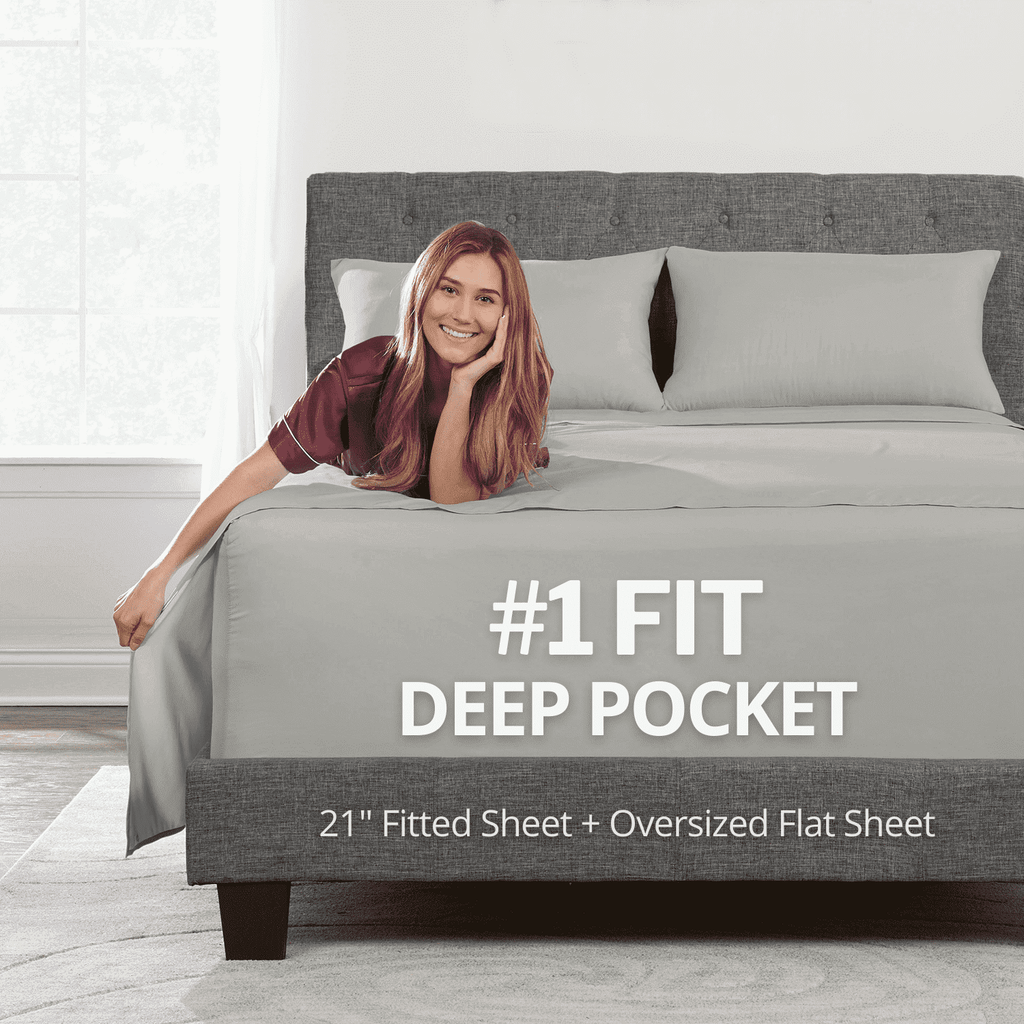 Premium Egyptian Cotton Bedding 21” King Extra Deep Pocket Sheets - Deep King Fitted Sheet - Super And Ultra Deep Sheet - For Deep Mattress -... - Breathable Egyptian Cotton Flat & Fitted Sheets - Default Title