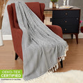 Super Soft Flannel Turkish Cotton Throw Blanket & Beach Towel, 60"x70" Boho Decorative Blanket for Couch, Bed, Sofa & Outdoor, Lightweig... - Cozy Fleece Throw Blanket for Couch & Bed - Default Title
