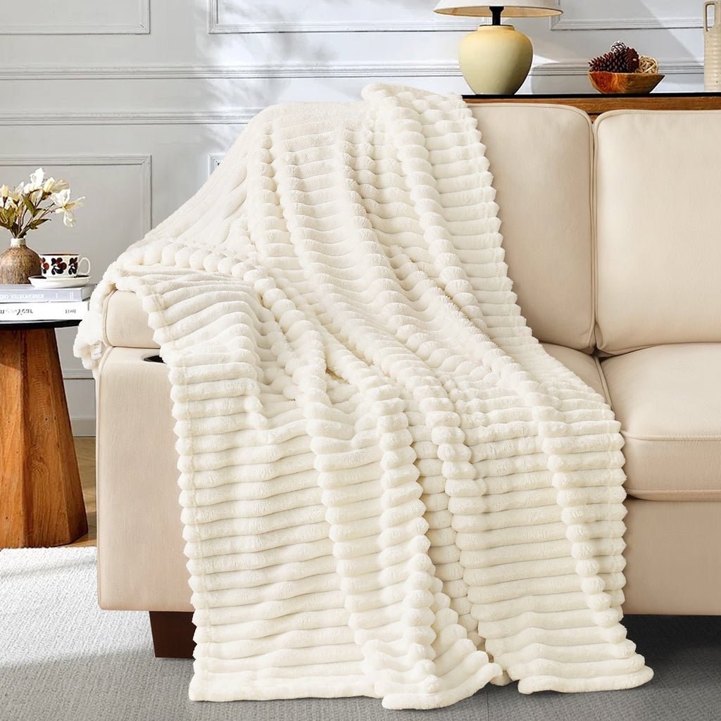 Reversible Sherpa White Fleece Throw Blanket for Couch, Super Soft Cozy Blankets and Throws, Decorative Fleece Blankets for Women Men G... - Cozy Fleece Throw Blanket for Couch & Bed - Default Title