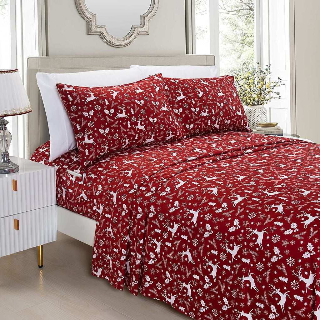 Premium Egyptian Cotton Luxury Soft Bed Sheets Holiday Pattern 1500 Thread Count Percale Egyptian Quality Softness Wrinkle and Fade Resistant... - Cooling Hotel Quality Bedding Sheets and Pillowcases - Default Title