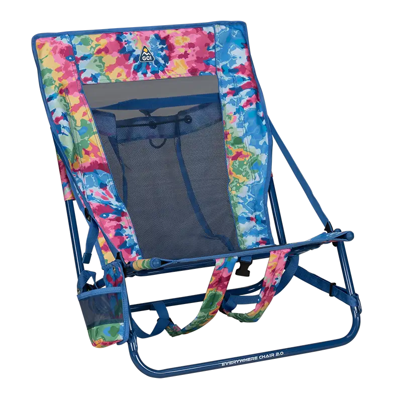 Backpack Travel Everywhere Chair 2 - Choice 656 - Rust-Resistant Aluminum Sand-Friendly Lounge Chair - Tie Dye