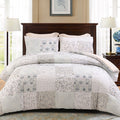 Fluffy Down Alternative 3-Piece Patchwork King Size Comforter Set, Microfiber Bedding Down Alternative Comforter for All Seasons with 2 Pillo... - Hypoallergenic Ultra-Fluffy Quilt for Winter - Default Title