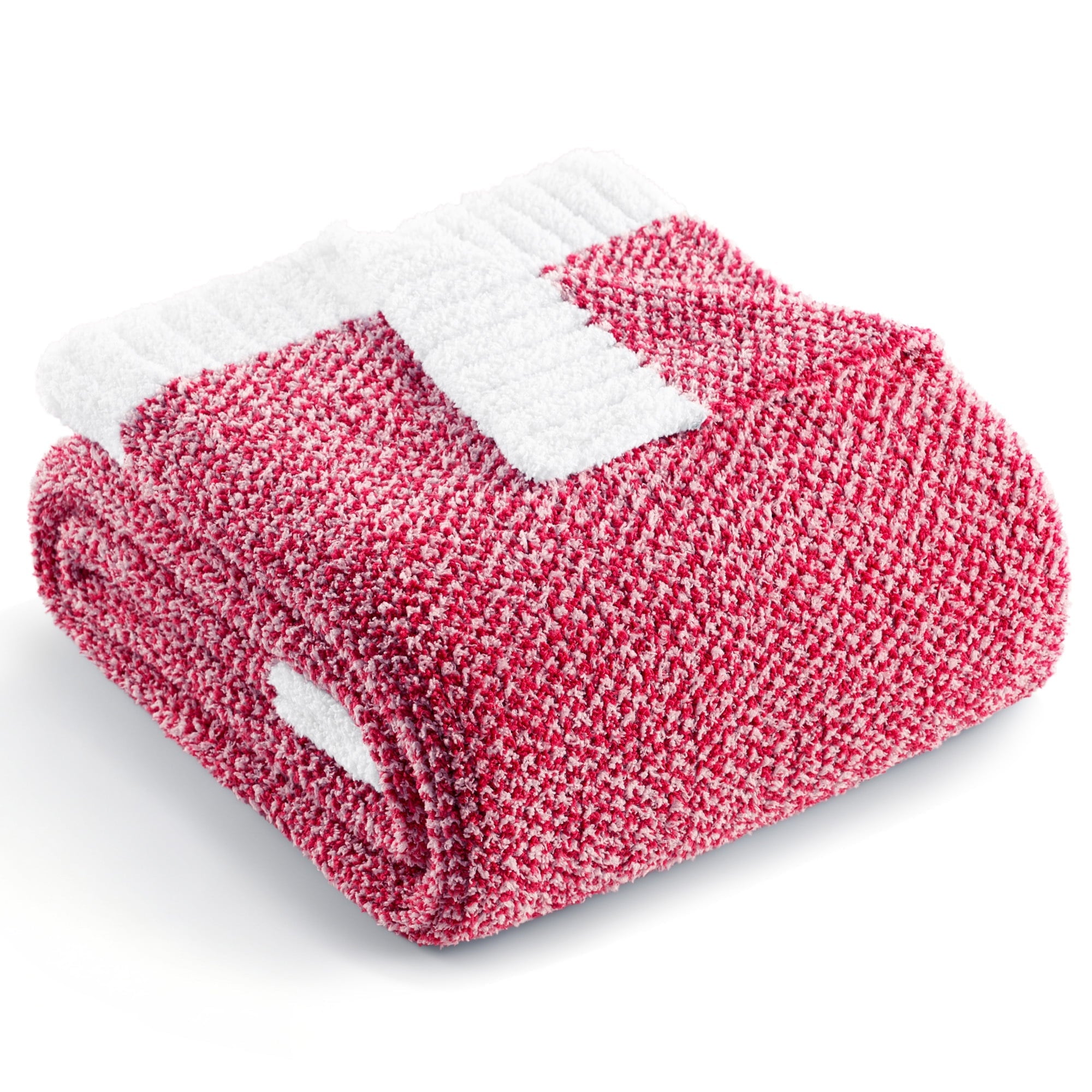 Reversible Sherpa Knit Throw Blanket, Ultra Soft Cozy Fluffy Blankets, Lightweight Fuzzy Plush Throw for Couch and Bed, Mixed Red, 50"x60" - Super Soft Reversible Sherpa Flannel Blanket - Default Title