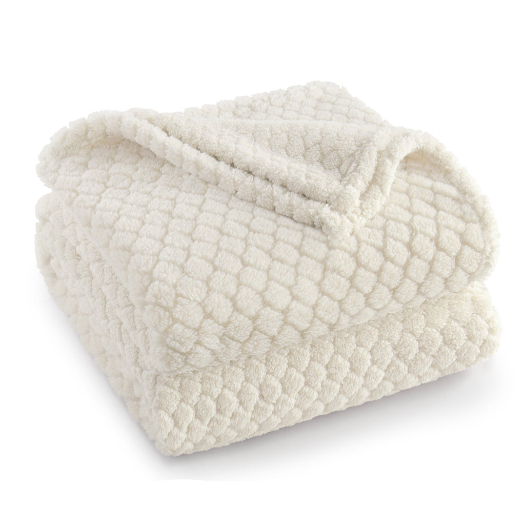 Lightweight Warm Fleece Throw Blanket for Couch, Super Soft Jacquard Bed Blanket, Lightweight Fuzzy Warm for All Seasons, 50x60 Inches... - Cozy Fleece Throw Blanket for Couch & Bed - Default Title