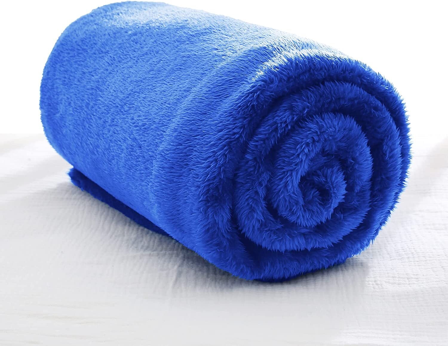 Cozy Fleece Plush Fuzzy Fleece Throw Blanket (40" x 50", Cobalt Blue)- Soft, Warm and Lightweight - Super Soft Reversible Sherpa Flannel Blanket - Default Title
