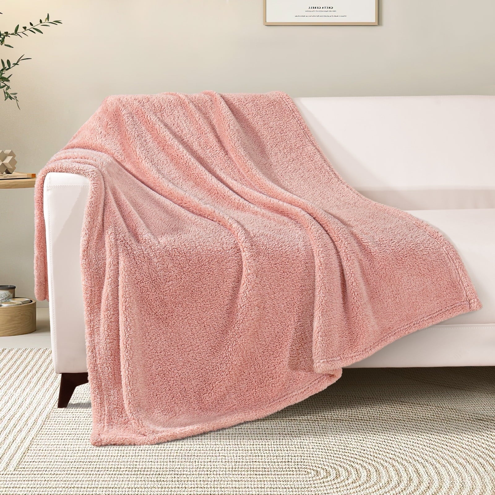 Lightweight Warm Soft Fleece Throw Blanket for Couch, Super Soft Velvet Plush Bed Blanket, 50x60 Inches, Pink - Lightweight Plush Warm Blanket for All Seasons - Default Title