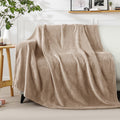 Decorative Knitted Soft Throw Blanket, 50"x60", Camel - Cozy Fleece Throw Blanket for Couch & Bed - Default Title