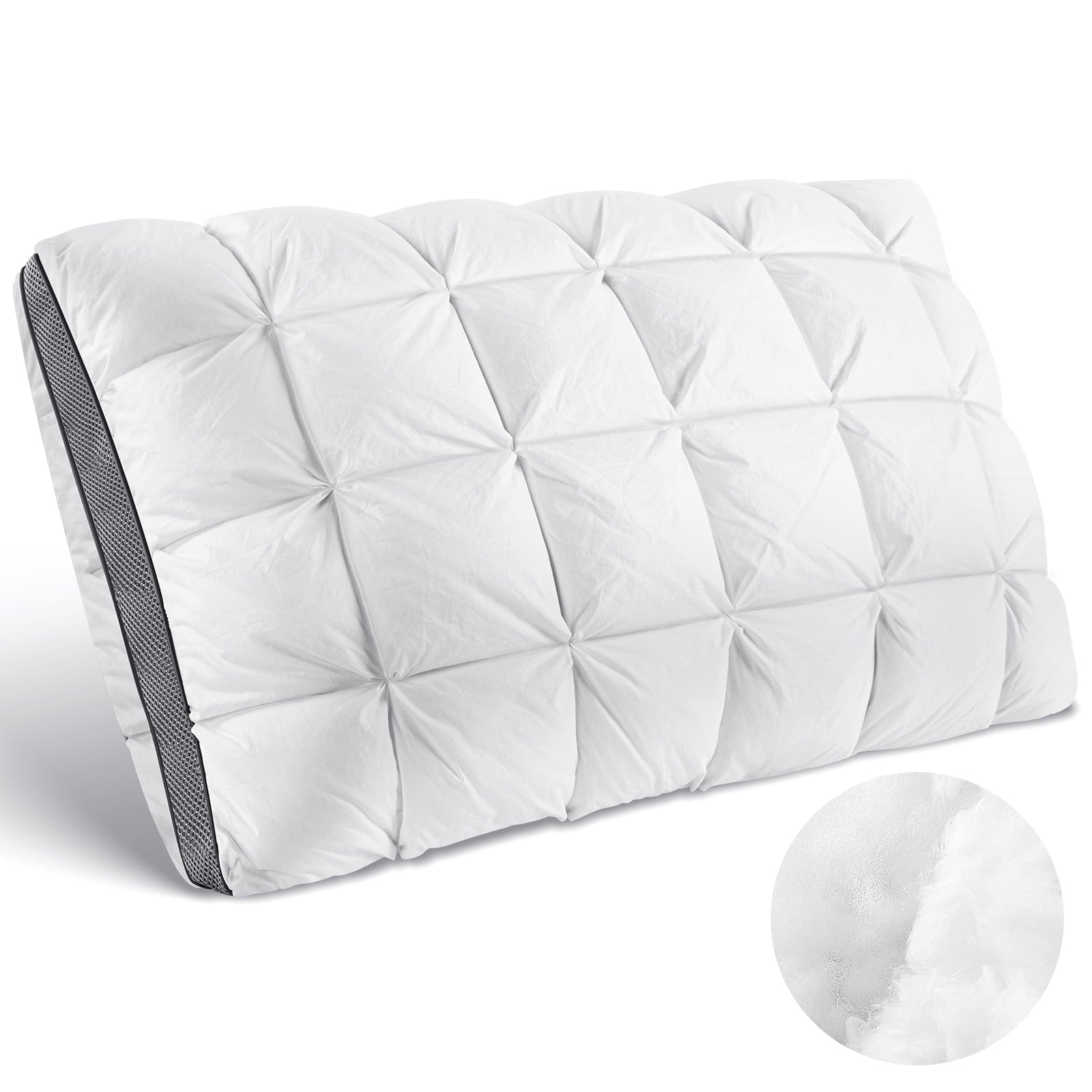 Decorative Plump Hotel Cervical Pillow for Sleeping – Ergonomic Contour Neck Support Bed Pillow, Fluffy and Supportive for Side, Back ... - Ergonomic Memory Foam Pillow for Neck Pain Support - Default Title