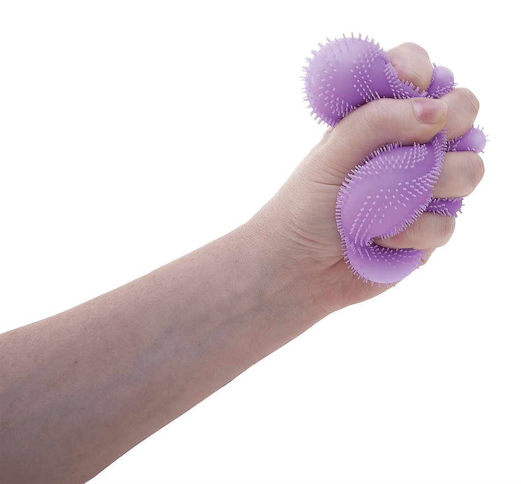 Spiky Ribbed NeeDoh Fuzz Ball Flower Power | Signature Elm Point - Spiky Textured Groovy Glob for Sensory Therapy - Surprise Me! (Random Color)