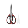 Multi-Functional Stainless Steel Kitchen and Herb Shears with Red and Black Handle - Premium Stainless Steel Garlic Presser & Peeler - Default Title