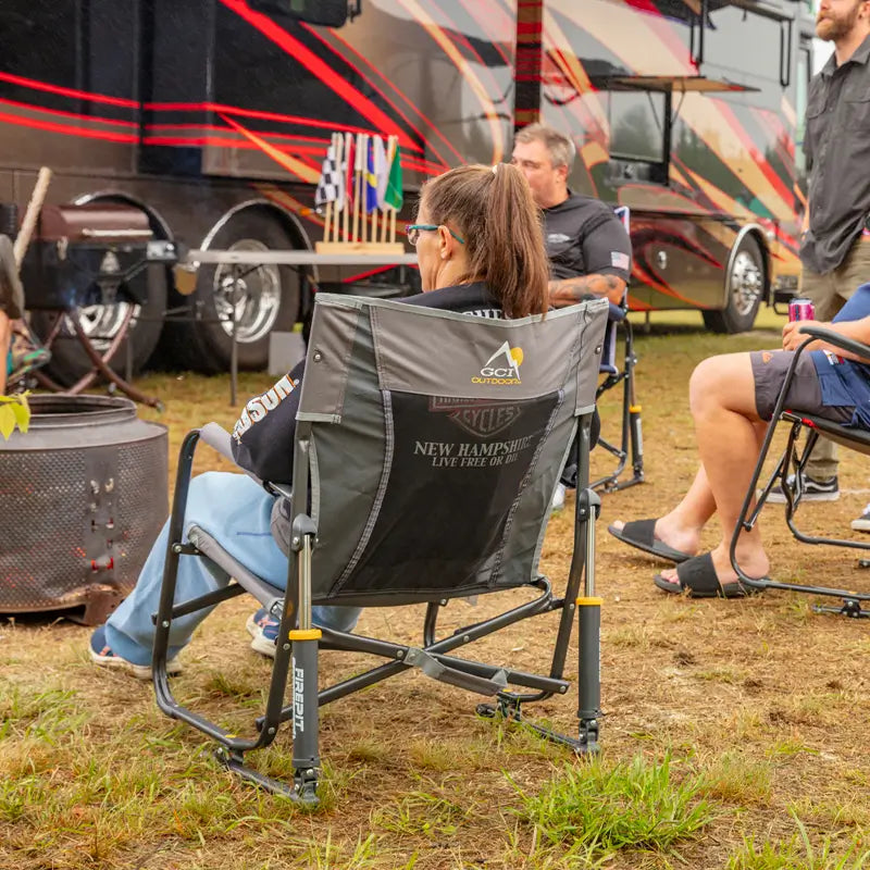 Luxury Camp FirePit Rocker - Choice 737 - RoadTrip Rocker Smooth Motion Camp Chair Detail
