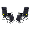 Low-Profile Freeform Zero Gravity Lounger Bundle - Choice 507 - Rust-Resistant Aluminum Sand-Friendly Lounge Chair - Black