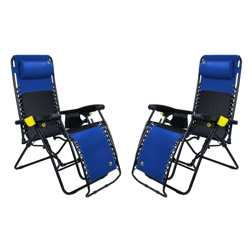 Low-Profile Freeform Zero Gravity Lounger Bundle - Choice 507 - Rust-Resistant Aluminum Sand-Friendly Lounge Chair - Royal Blue