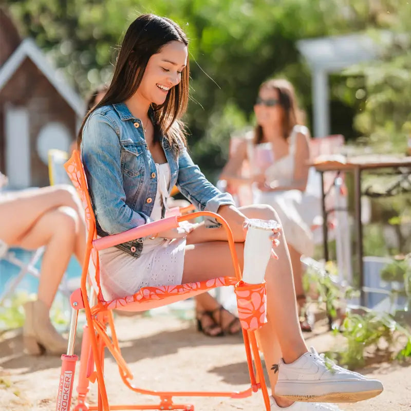 Patented Spring-Action Freestyle Rocker - Choice 711 - Heavy-Duty Kickback Rocker with Beverage Holder Detail