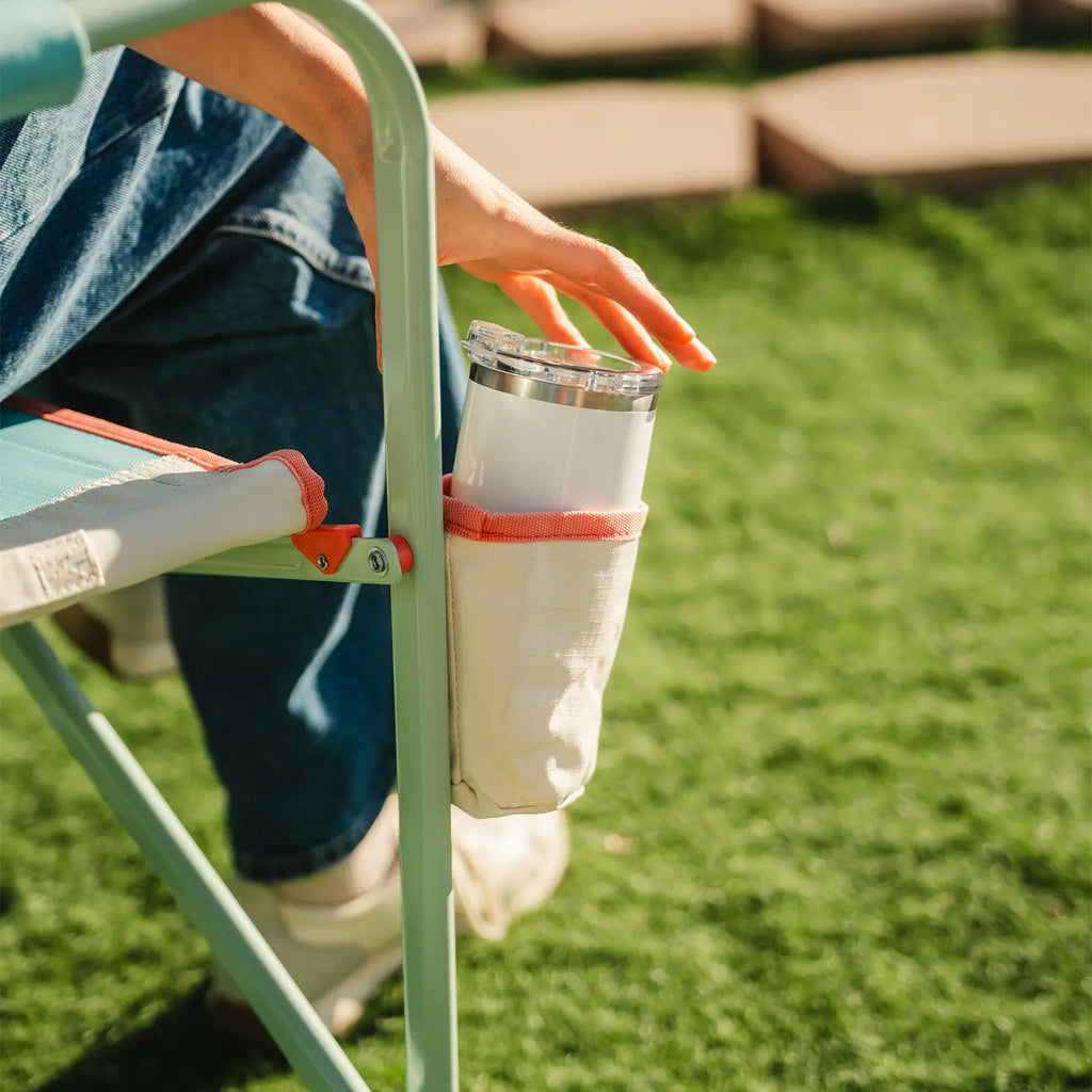 Patented Spring-Action Freestyle Rocker - Choice 711 - Heavy-Duty Kickback Rocker with Beverage Holder Detail