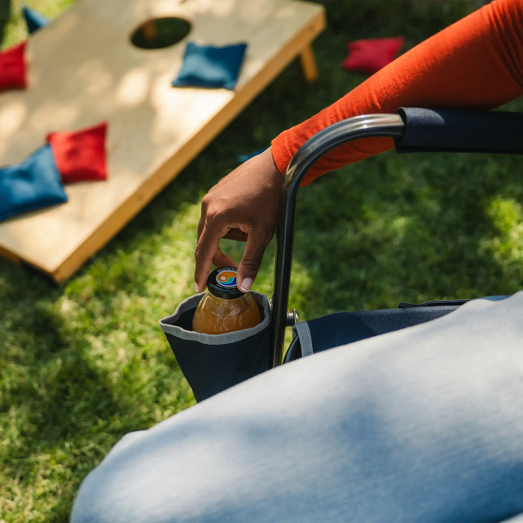 Patented Spring-Action Freestyle Rocker - Choice 711 - Heavy-Duty Kickback Rocker with Beverage Holder Detail