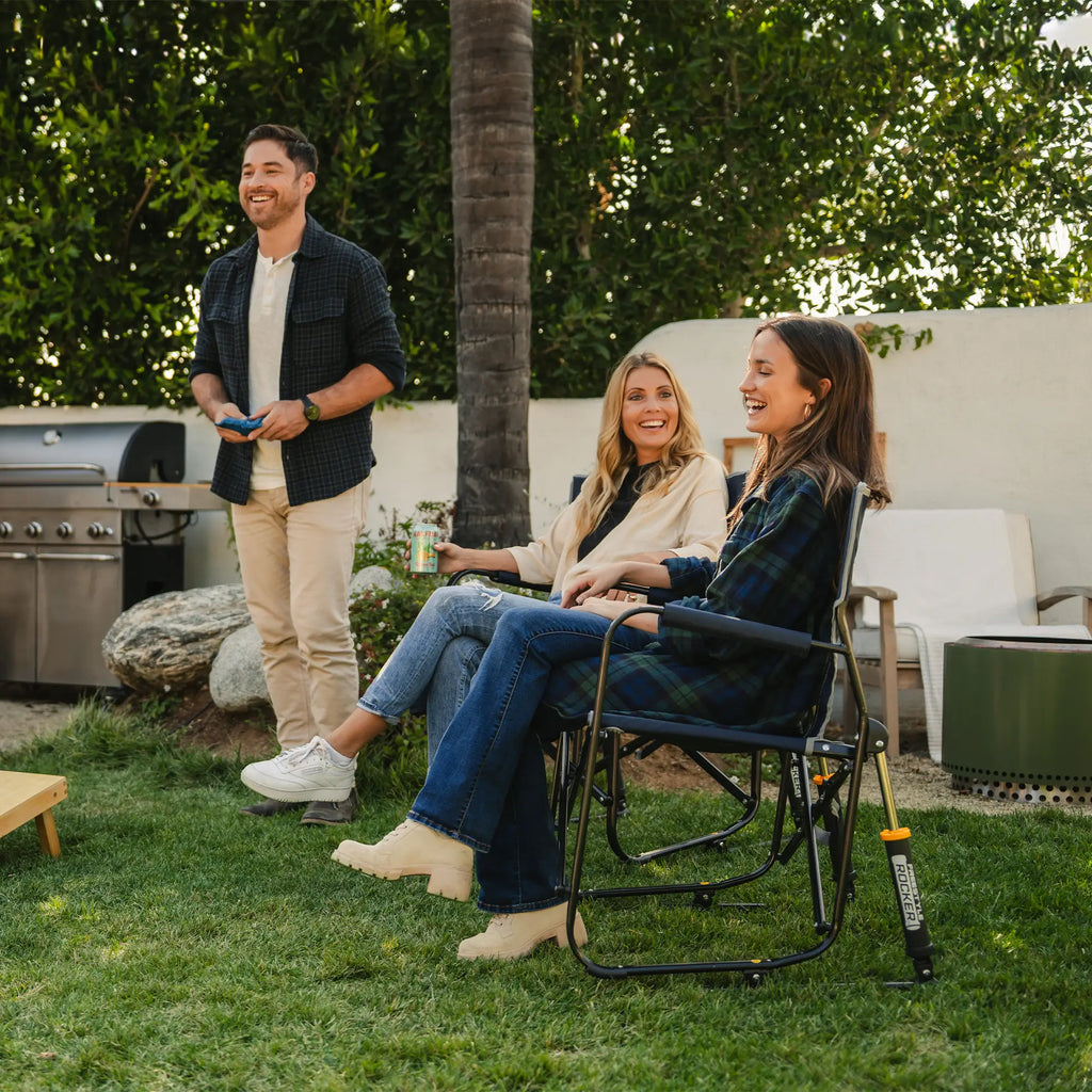 Patented Spring-Action Freestyle Rocker - Choice 711 - Heavy-Duty Kickback Rocker with Beverage Holder Detail