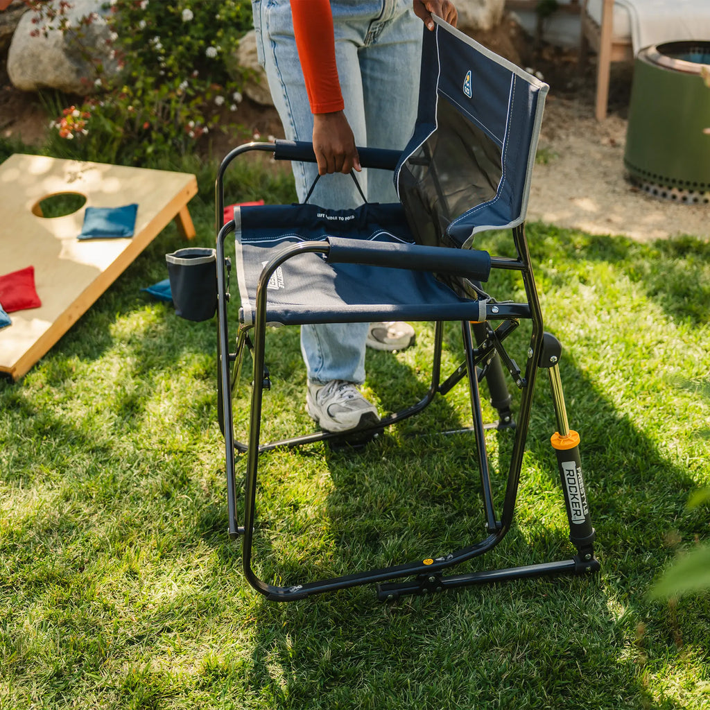 Patented Spring-Action Freestyle Rocker - Choice 711 - Heavy-Duty Kickback Rocker with Beverage Holder Detail