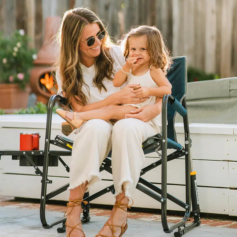 Heavy-Duty Freestyle Freestyle Rocker with Side Table - Choice 853 - Patented Spring-Action Rocking Chair for Camping Detail