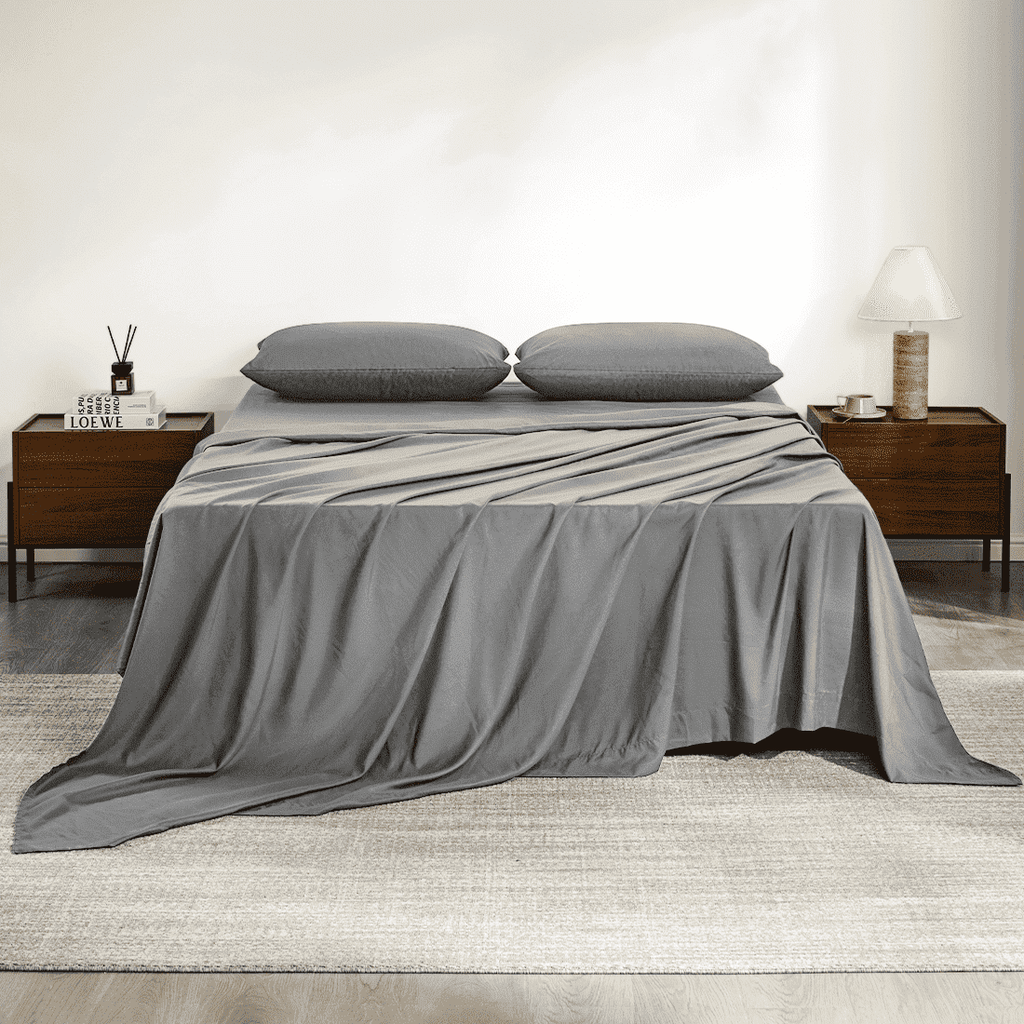 Premium Egyptian Cotton Full Size Bed Sheets, 4 Piece Sheets 14” Deep Pocket Sheet & Pillowcase Sets Soft Microfiber Luxury Bedding Fitted Sh... - Luxury Bed Sheet Set with Deep Pockets - Default Title
