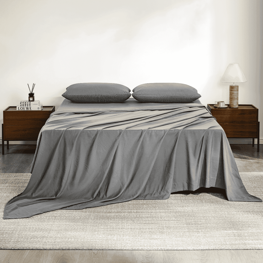 Premium Egyptian Cotton Full Size Bed Sheets, 4 Piece Sheets 14” Deep Pocket Sheet & Pillowcase Sets Soft Microfiber Luxury Bedding Fitted Sh... - Luxury Bed Sheet Set with Deep Pockets - Default Title