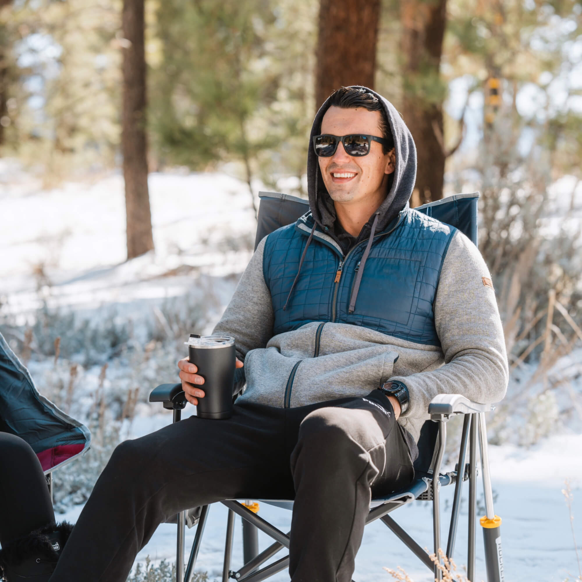 Premium All-Weather RoadTrip Rocker - Choice 855 - Patented Spring-Action Rocking Chair for Camping Detail