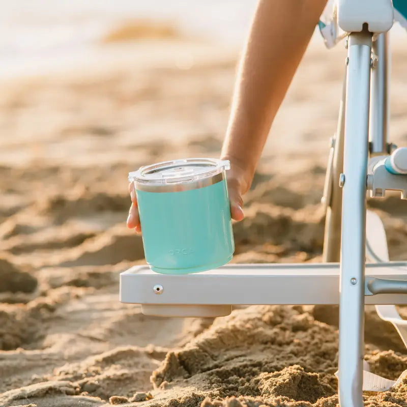 Low-Profile Big Surf with Slide Table - Choice 334 - Multi-Position Outdoor Beach Chair with Pillow Detail