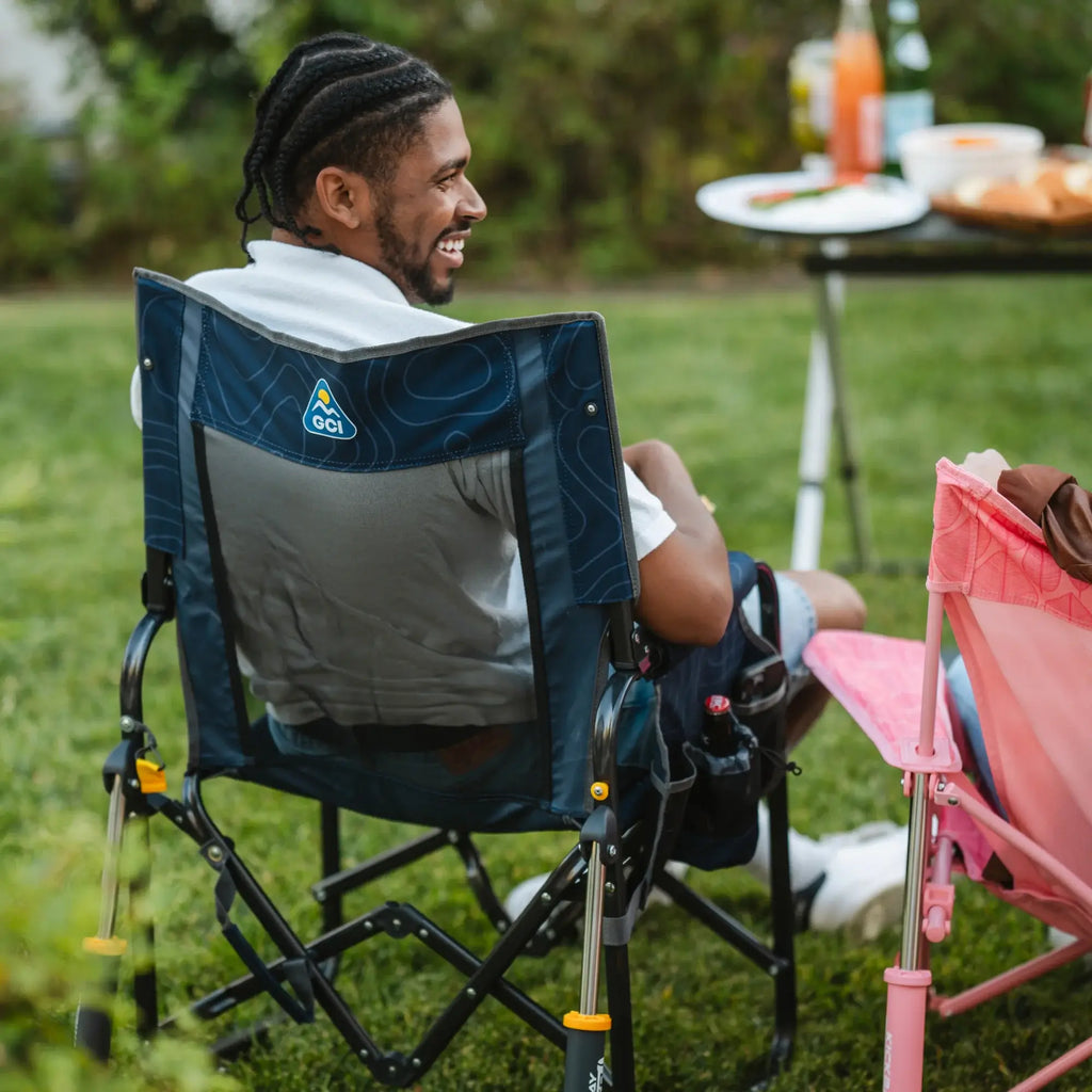 Smooth Motion Stowaway Rocker - Choice 794 - Patented Spring-Action Rocking Chair for Camping Detail