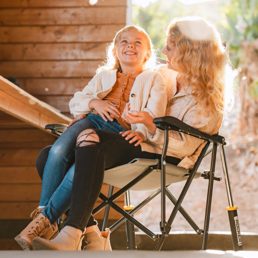 Premium All-Weather RoadTrip Rocker - Choice 855 - Patented Spring-Action Rocking Chair for Camping Detail