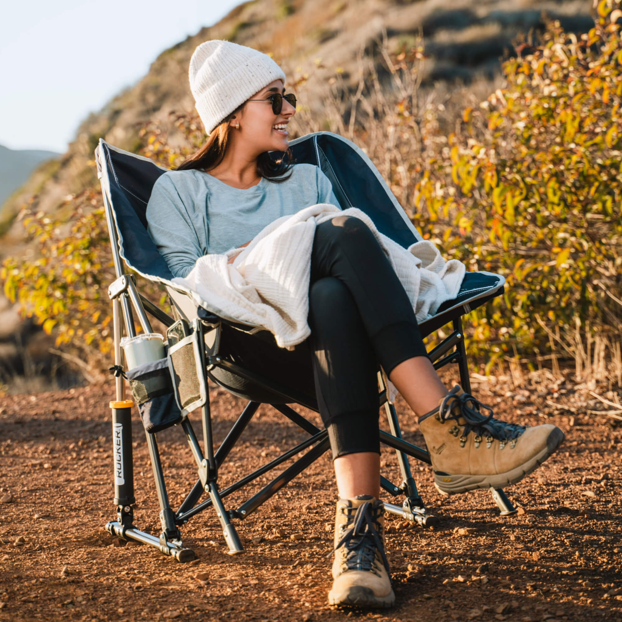 Premium All-Weather Pod Rocker - Choice 933 - Patented Spring-Action Rocking Chair for Camping Detail