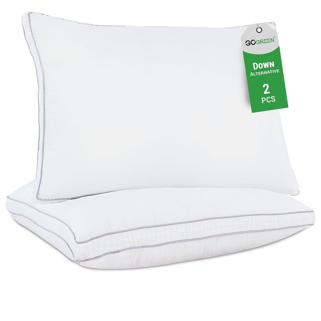 Orthopedic Support 2 Pack Pillows for Bed, Standard Size Pillows Insert for Side and Back Sleepers, Soft Down Alternative Microfiber Fil... - Decorative Throw Pillow Cushion for Sofa & Bed - Default Title
