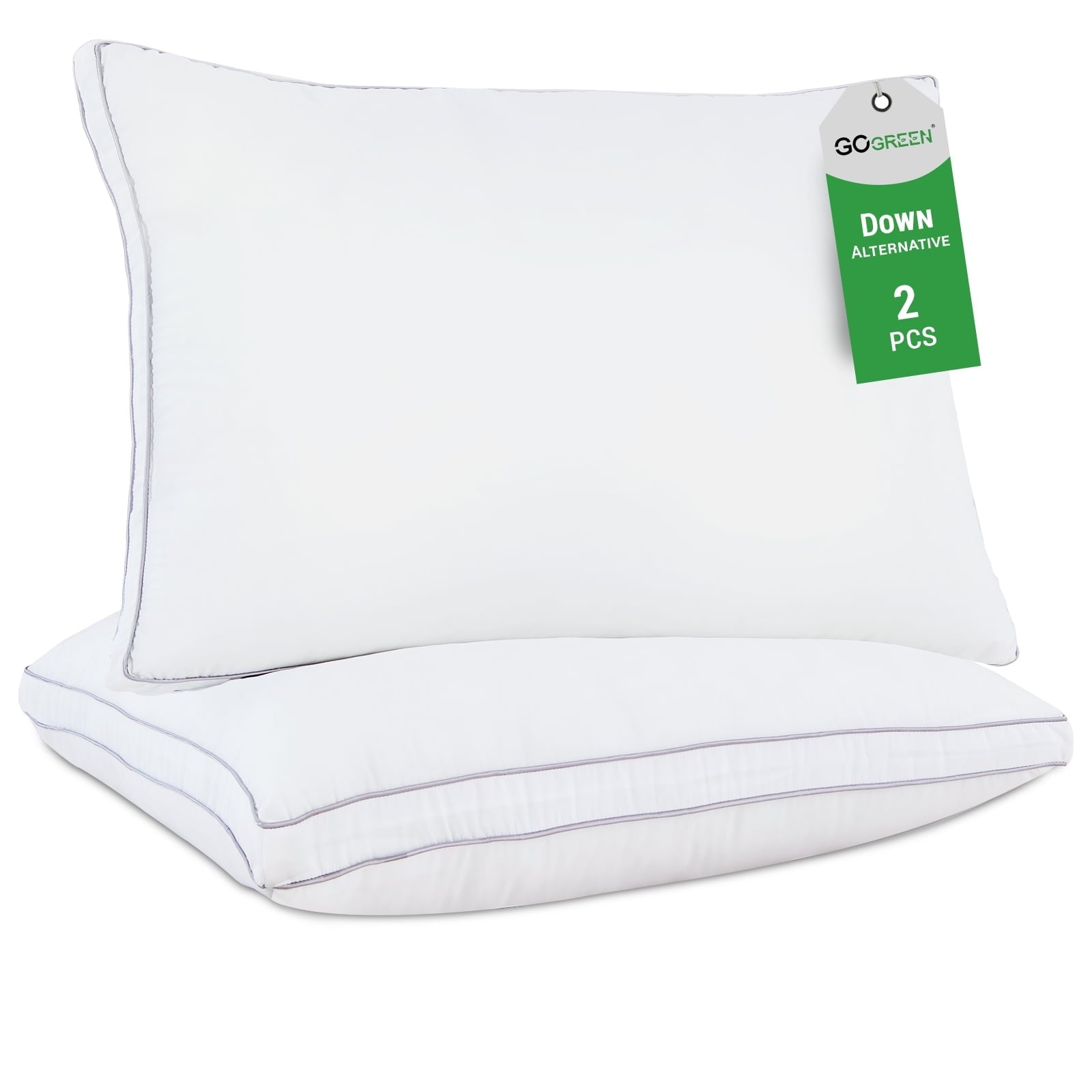 Orthopedic Support 2 Pack Pillows for Bed, Standard Size Pillows Insert for Side and Back Sleepers, Soft Down Alternative Microfiber Fil... - Decorative Throw Pillow Cushion for Sofa & Bed - Default Title