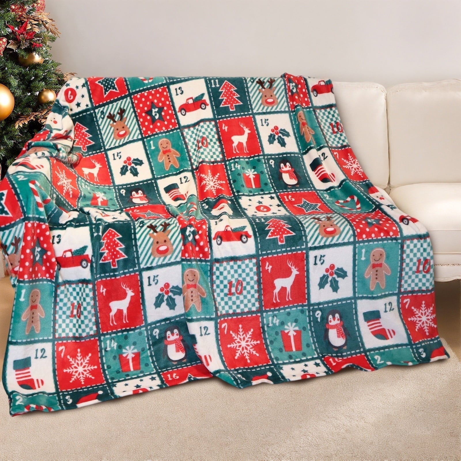 Cozy Fleece Cozy Blanket Printed Blanket Throw Christmas Blanket - 300 GSM Fleece Blanket Throw Size Blanket for Home Decoration,... - Cozy Fleece Throw Blanket for Couch & Bed - Default Title
