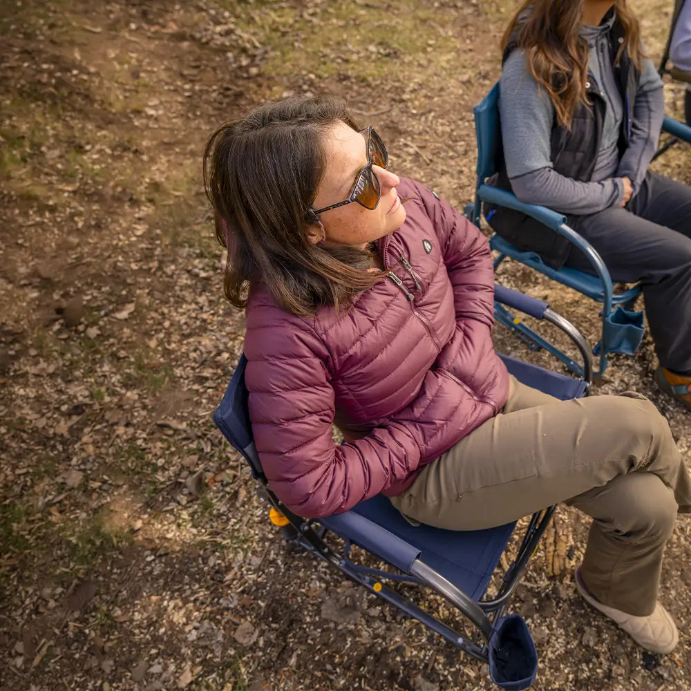 Premium All-Weather Grab & Go Rocker - Choice 551 - Heavy-Duty Kickback Rocker with Beverage Holder Detail