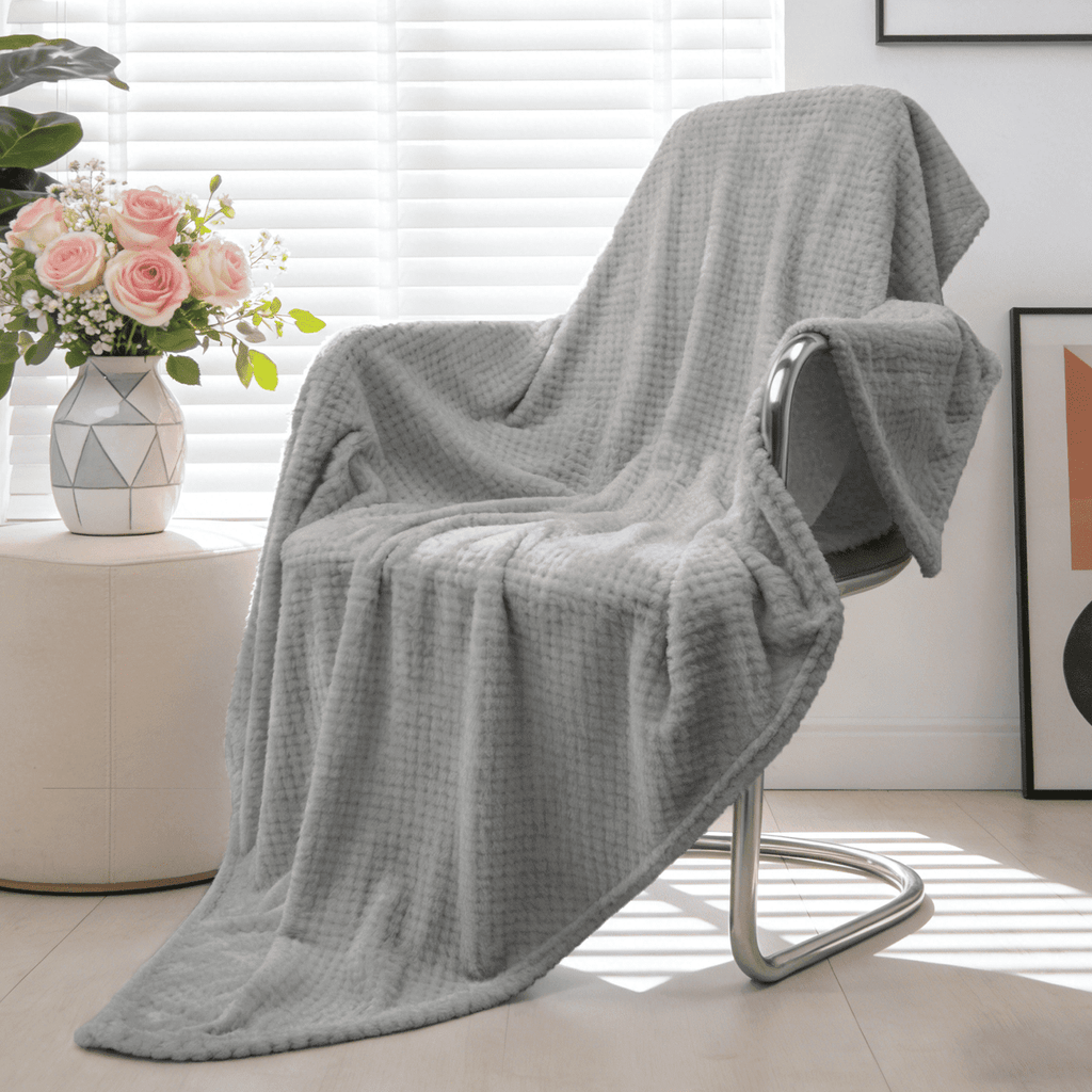 Lightweight Warm Soft Jacquard for Couch, Waffle Weave Fuzzy s for Home Decor, Lightweight and Warm Bed s for Bed Sofa Office Travel - Luxury Knitted Decorative Throw Blanket with Fringes - Default Title